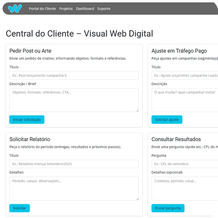 Print do Portal - Requisições